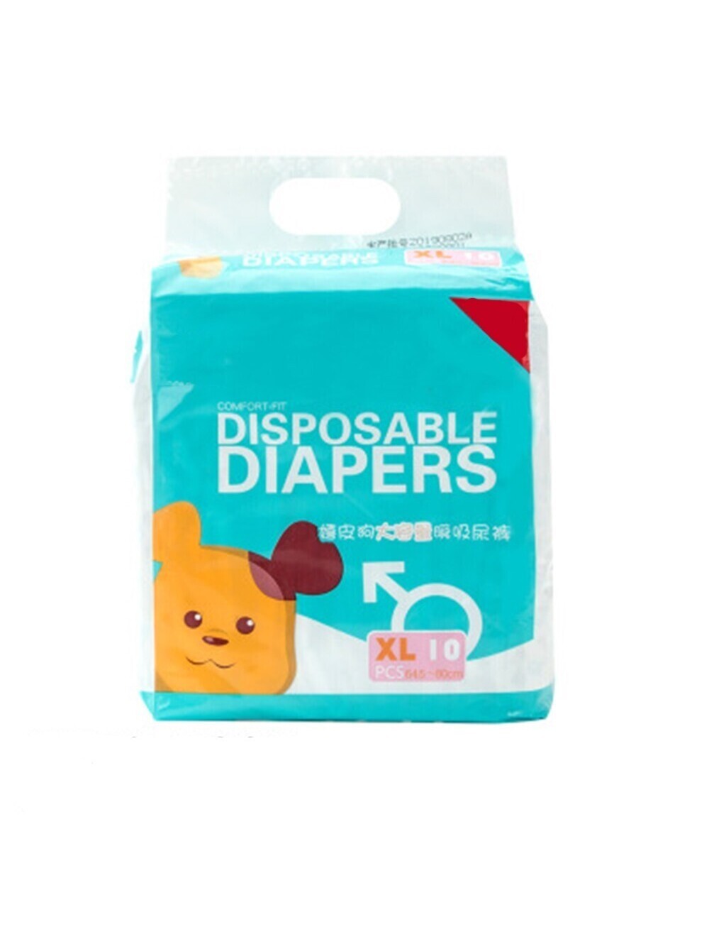 10 Pack Disposable Pet Diapers Size Large for Dogs Cats Incontinence 11-19.7 in